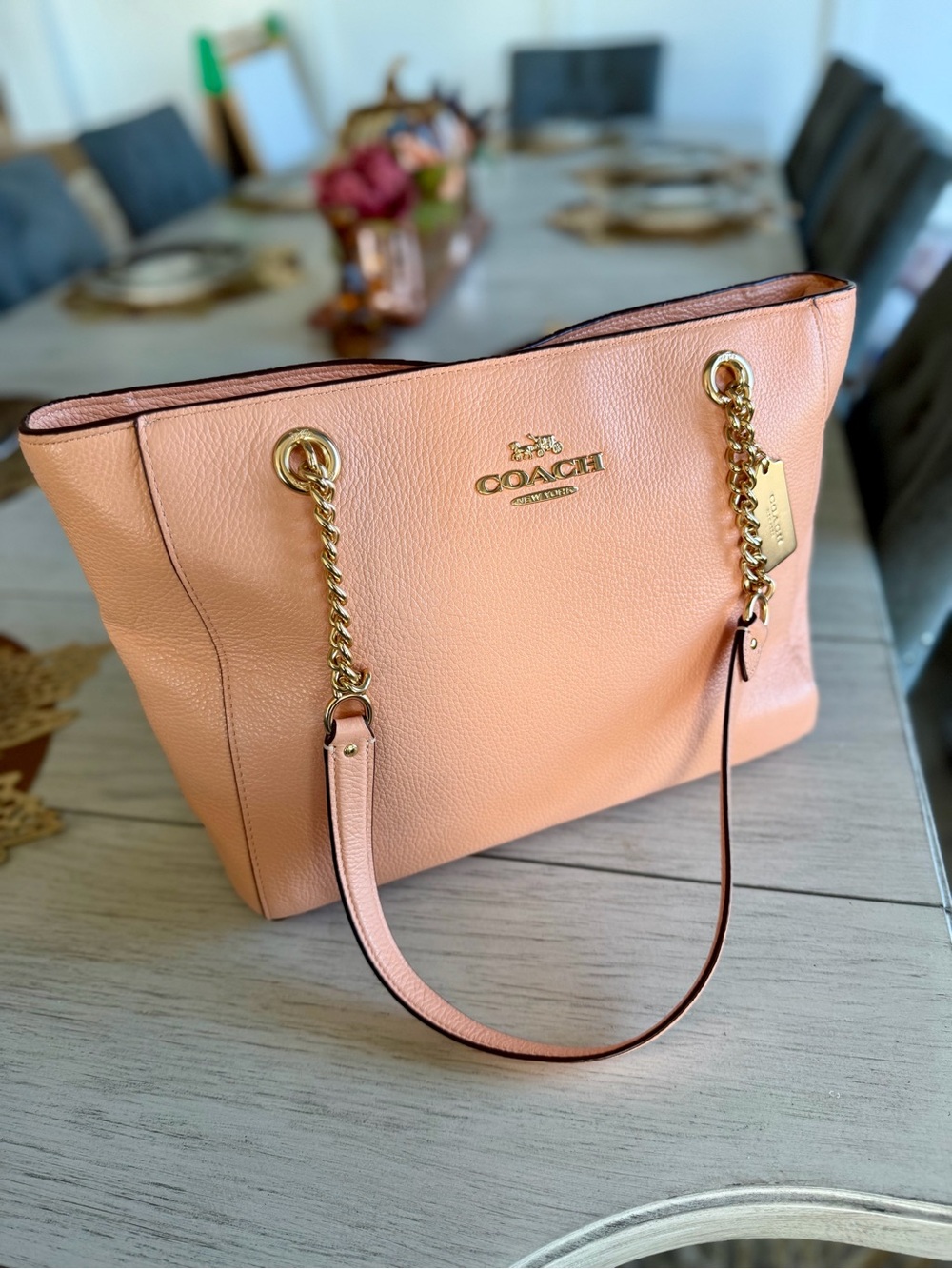 Coach Cammie Chain Tote in Faded Blush